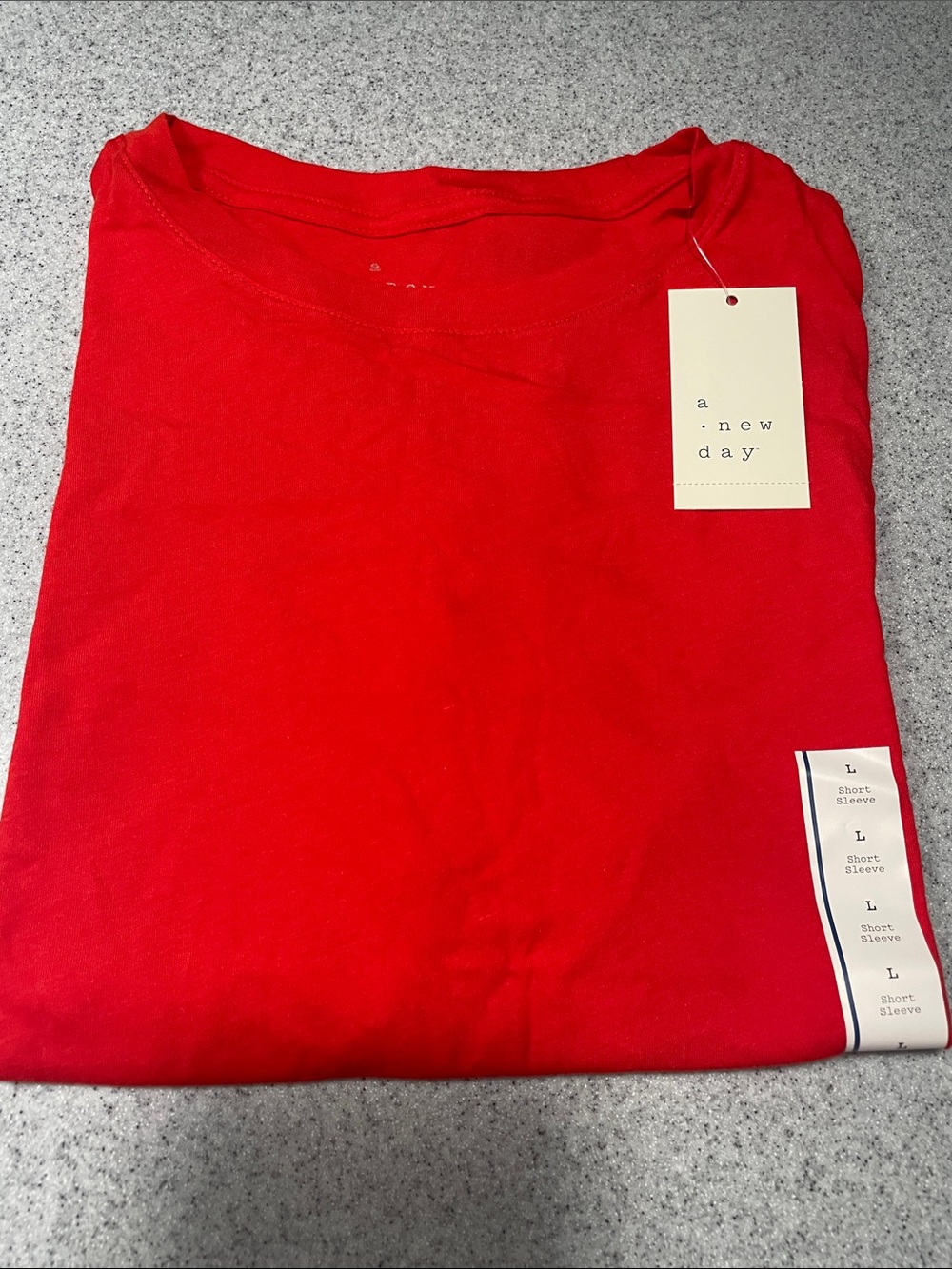 a new day Red Crewneck Short Sleeve Tee